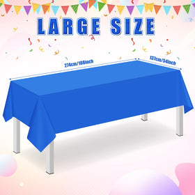 Ragnhild blue tablecloth brightens party decor while guarding surfaces from stains.
