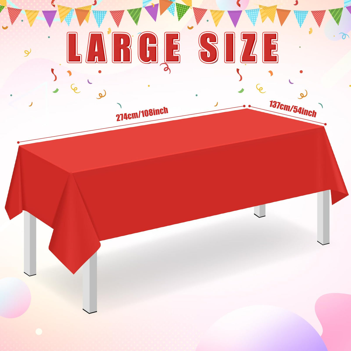 Ragnhild red rectangle tablecloth 54x108 inches in wedding reception setting