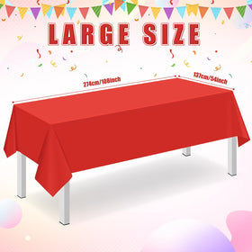 Ragnhild red rectangle tablecloth 54x108 inches in wedding reception setting