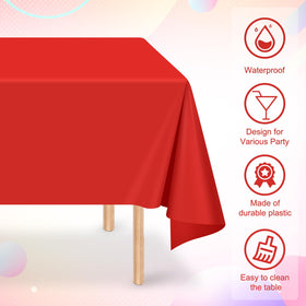 Ragnhild red tablecloth for 16-pack disposable party use, ideal for events