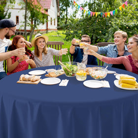 Ragnhild scratch-resistant tablecloth stands up to use during celebrations.