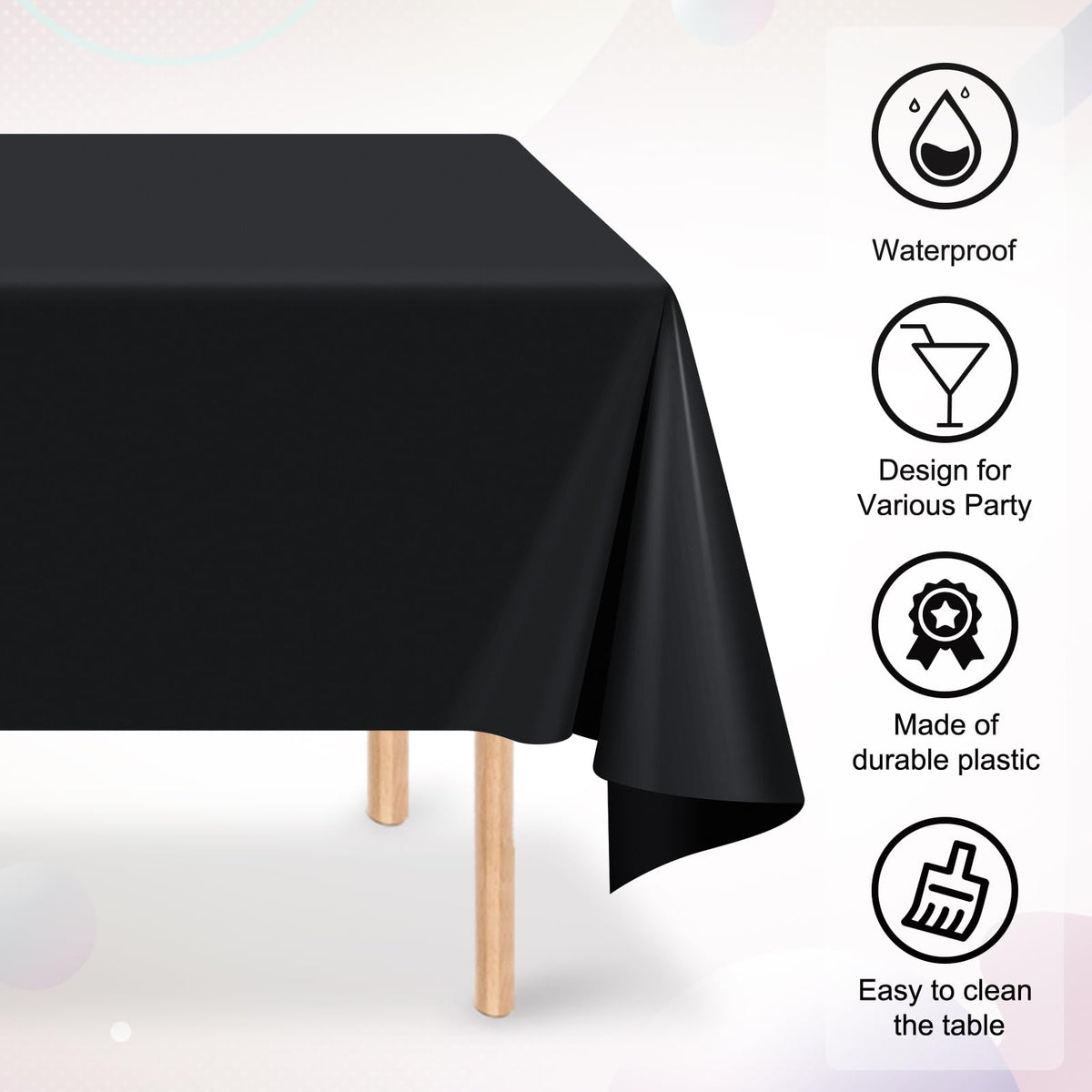 Ragnhild tablecloth waterproof-disposable design enables quick cleanup after celebrations.