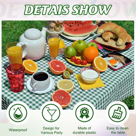 Ragnhild waterproof plastic tablecloth protects surfaces during outdoor meals.