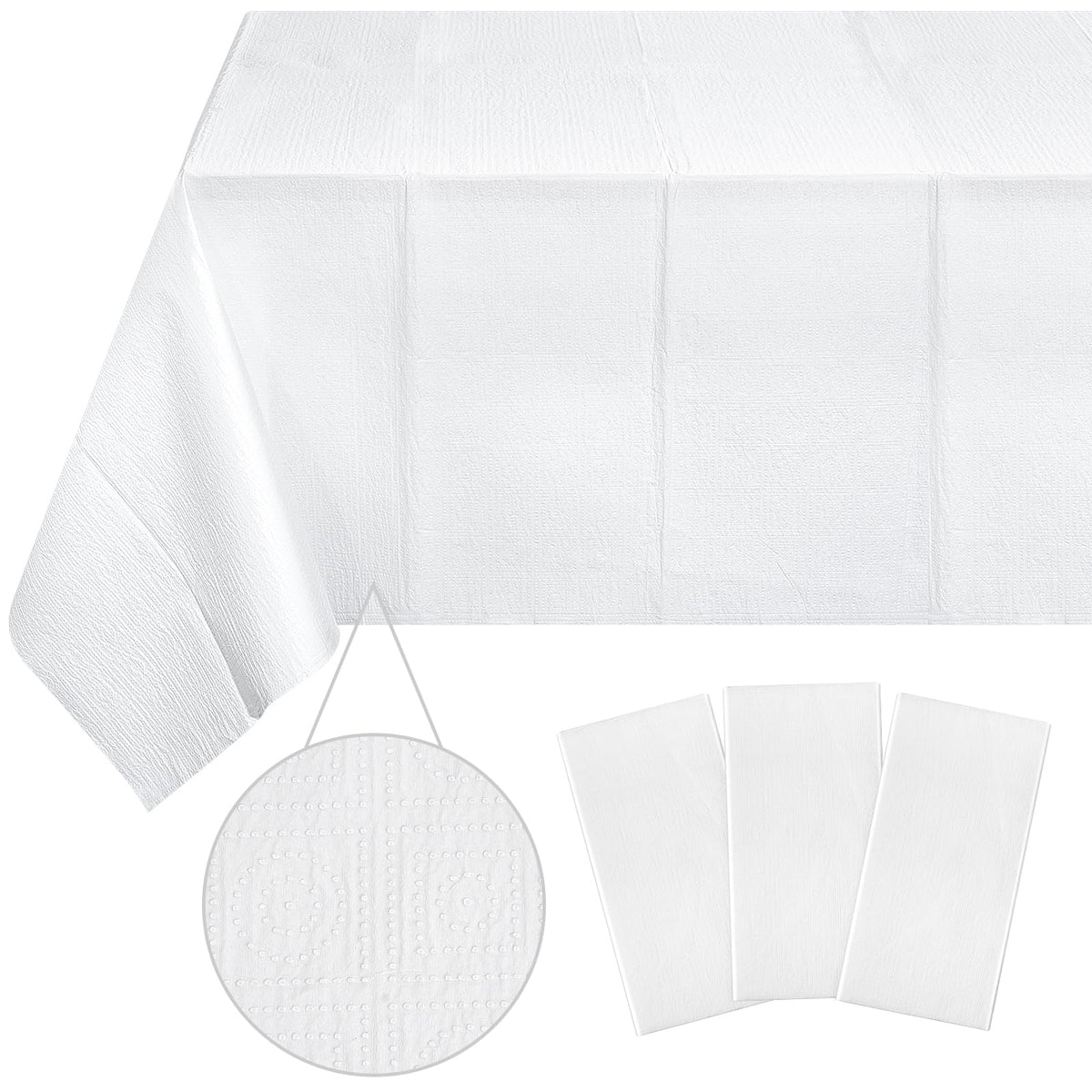 Ragnhild white tablecloth 54x108 inches protects rectangular tables at events