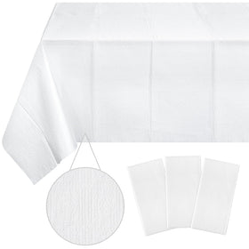 Ragnhild white tablecloth 54x108 inches protects rectangular tables at events
