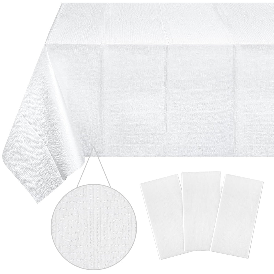 Ragnhild white tablecloth 54x108 inches protects rectangular tables at events