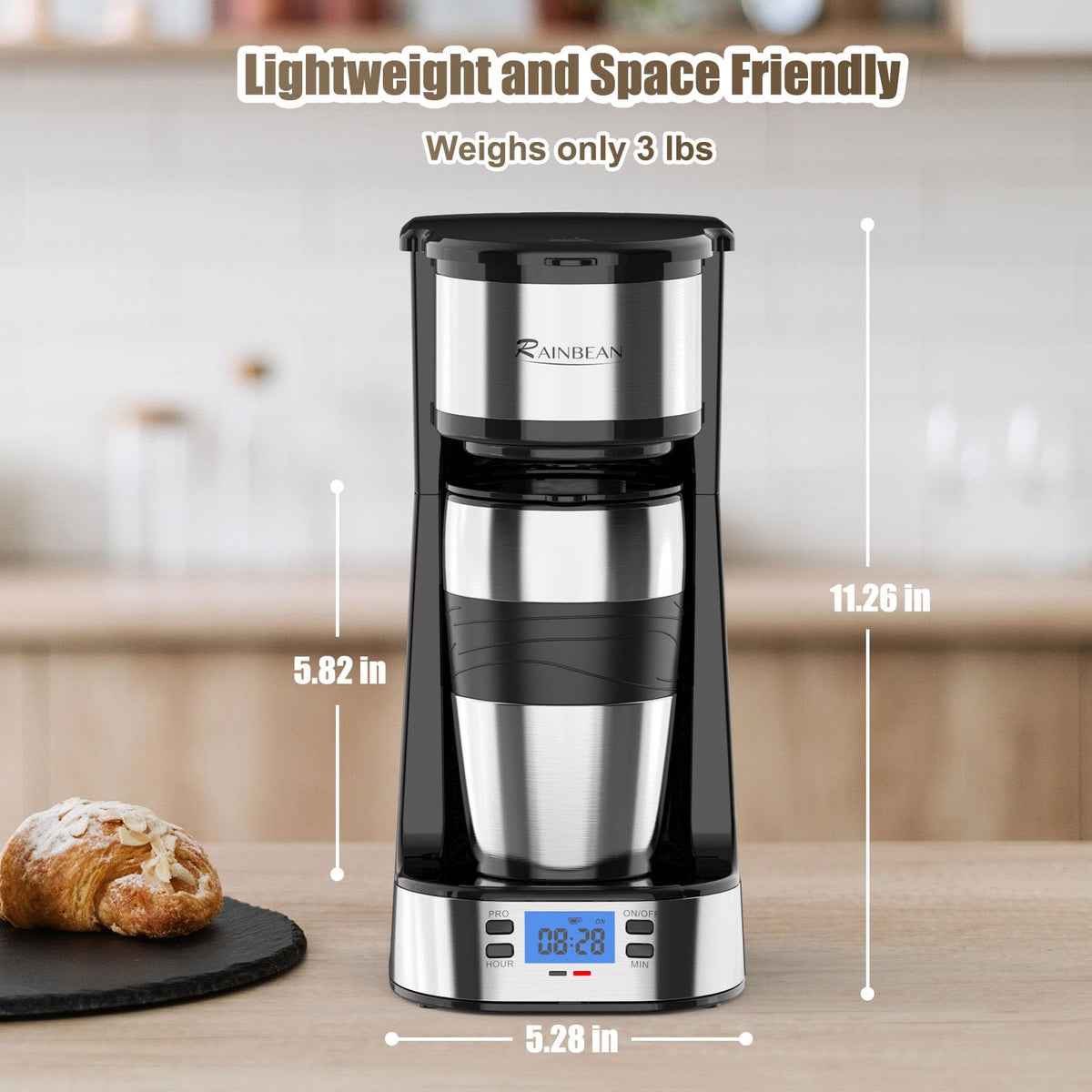RAINBEAN auto-start/stop timer enables hands-free brewing