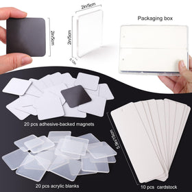 RAINBOW WSK clear acrylic magnet squares with adhesive backing for quick DIY projects.