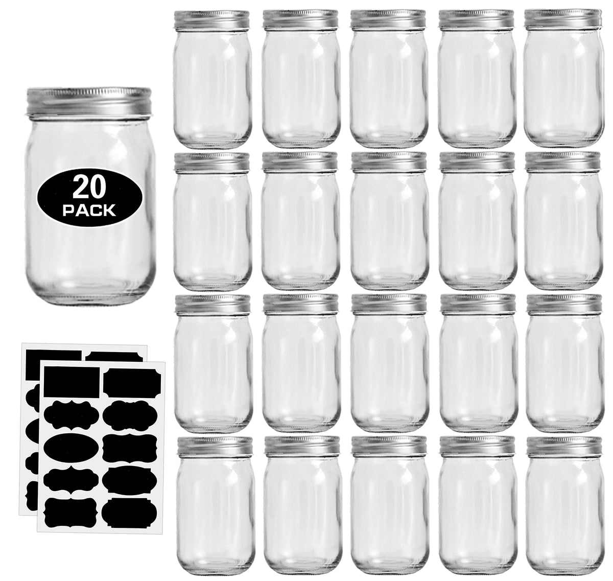 Rainforce 12oz glass jar with regular mouth shows contents clearly.