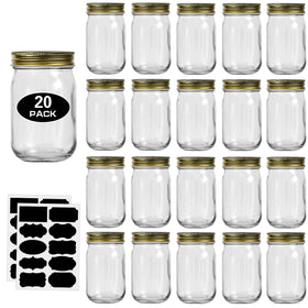 Rainforce 12oz mason jar with regular mouth and airtight lid.