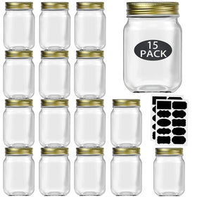 Rainforce 16oz mason jar with regular mouth lid for airtight storage and easy labeling.