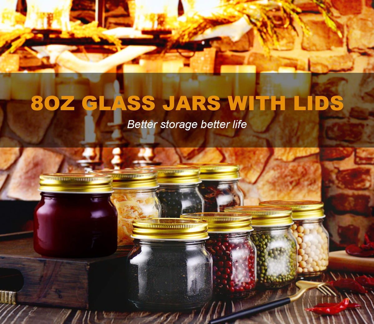 Rainforce chalkboard labels adorn jars for organized jams and spices.