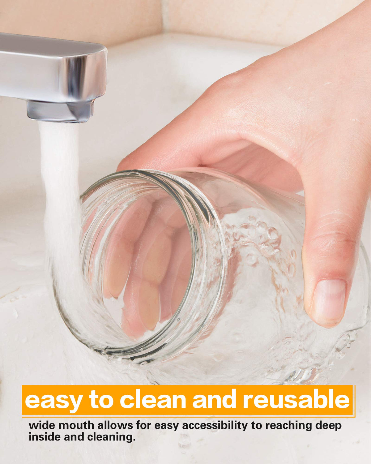 Rainforce crystal-clear glass shows colorful ingredients inside.