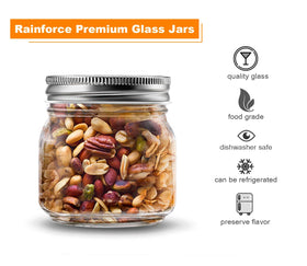 Rainforce mason jar 8oz glass clarity highlights contents at a glance.
