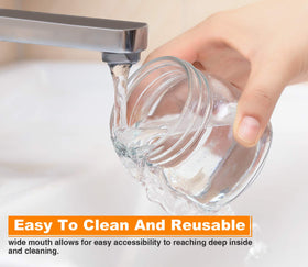 Rainforce jar side view emphasizes sturdy glass and durable lid system.