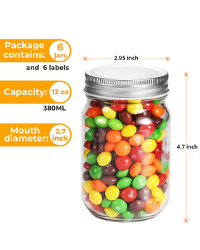 Rainforce mason jar with silver lids ideal for preserving honey and jams.