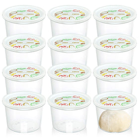 Rainmae pizza dough proofing box set with 12 clear containers for separate fermentation.