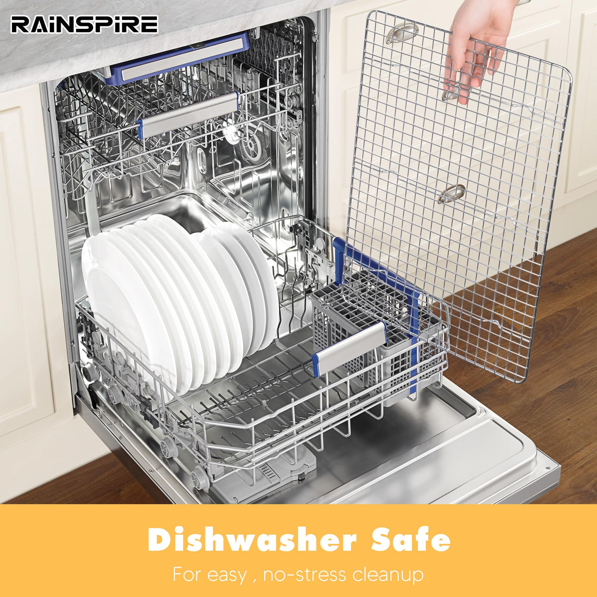 Rainspire cooling rack withstands high heat up to 600°F for diverse cooking tasks.
