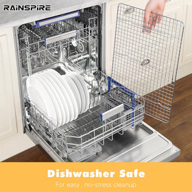 Rainspire cooling rack withstands high heat up to 600°F for diverse cooking tasks.
