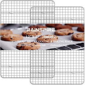 Rainspire heavy-duty stainless steel cooling rack for durable support and rust resistance.