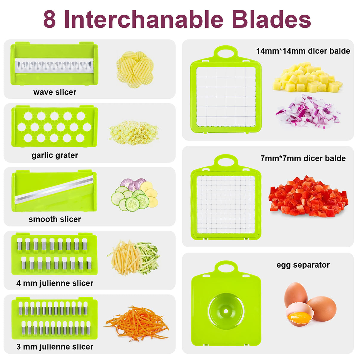 RAIQEE Mandoline Slicer showing adjustable thickness for precise cuts