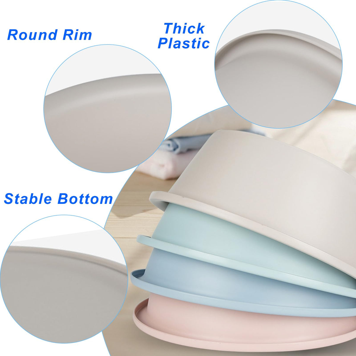 RALAHBEIFM round wash basin beige 4-pack versatile for camping and laundry.