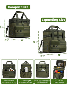RalChyez Lunch Bag double-deck layout separates hot and cold foods for versatile meals.