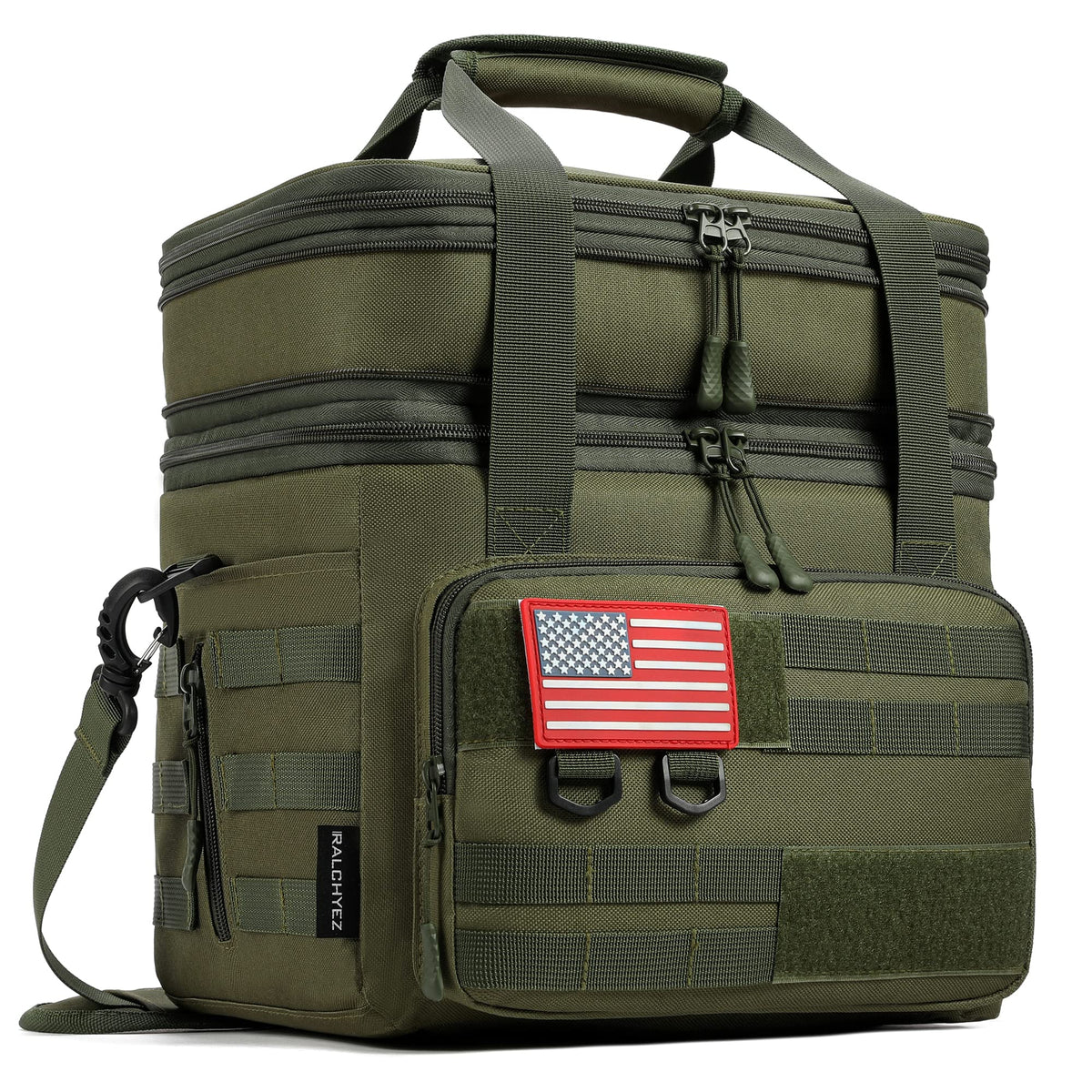 RalChyez Tactical Lunch Bag front view with 20L capacity for meals on the go.