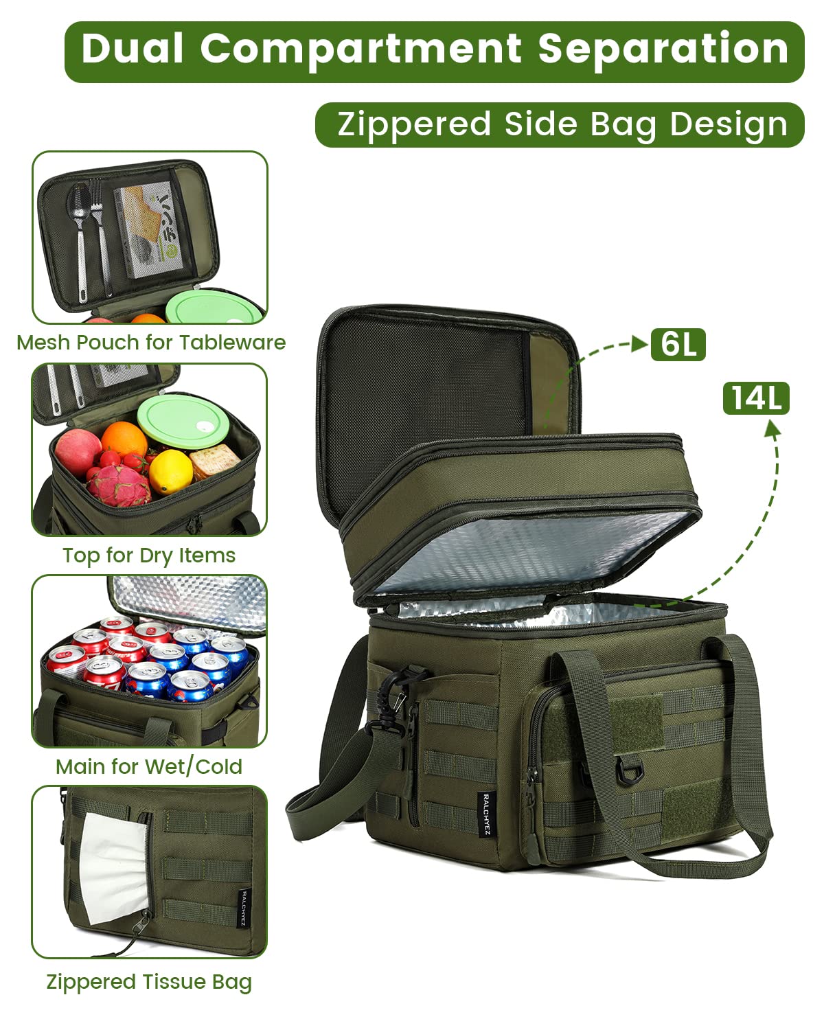 RalChyez Lunch Bag insulation layer preserves temperature for hours without soggy results.