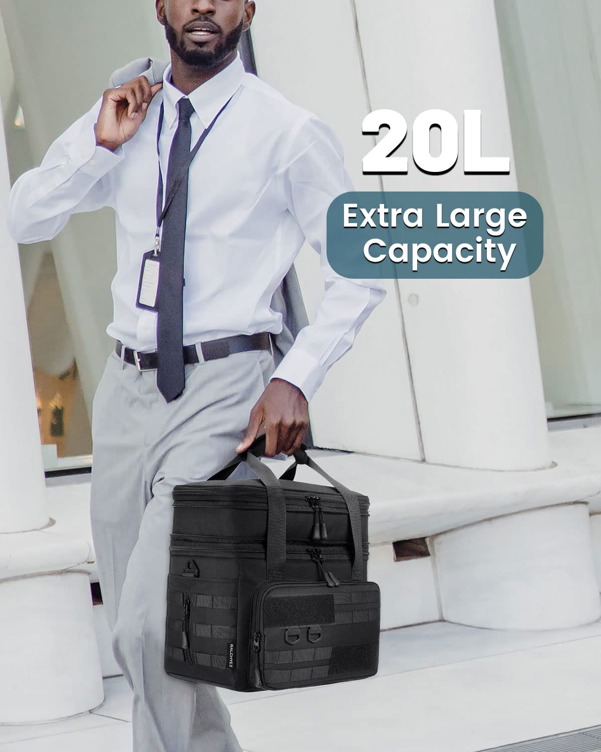 RalChyez 20L double-deck interior keeps hot and cold foods neatly separated