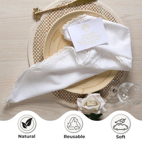 Ramanta Home 20x20 inch napkins paired with silverware for versatile meals.