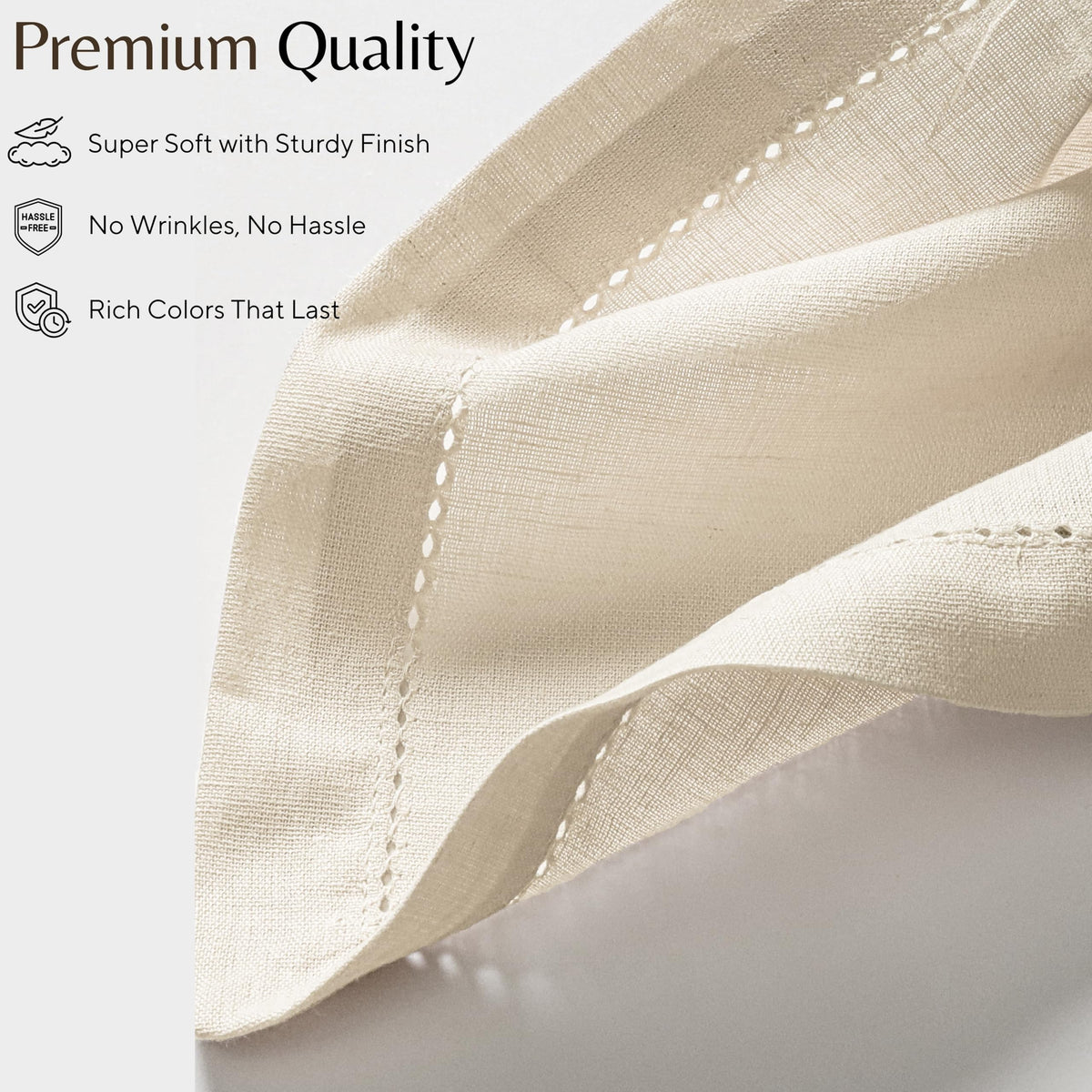 Ramanta Home cotton flax fabric napkin highlighting natural texture