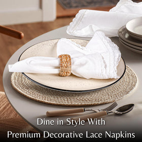 Ramanta Home napkin texture close-up, soft fabric, durable for everyday use.