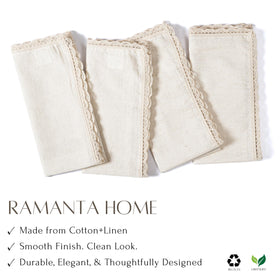 Ramanta Home napkins enhance Easter table decor with soft colors.