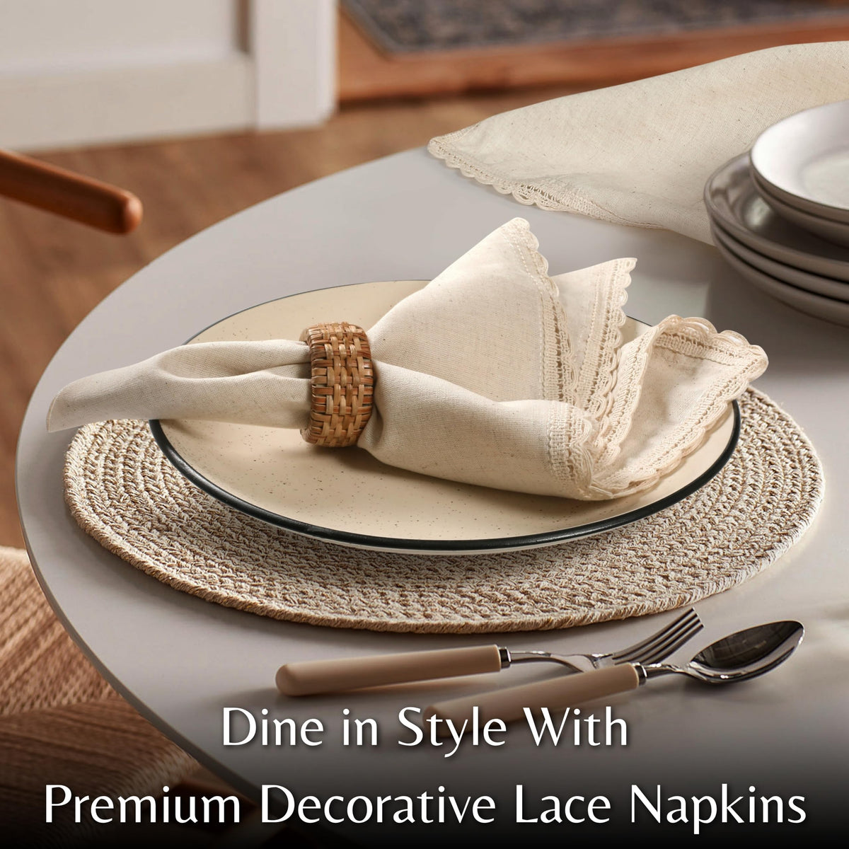 Ramanta Home napkins arranged for table-setting elegance at gatherings.