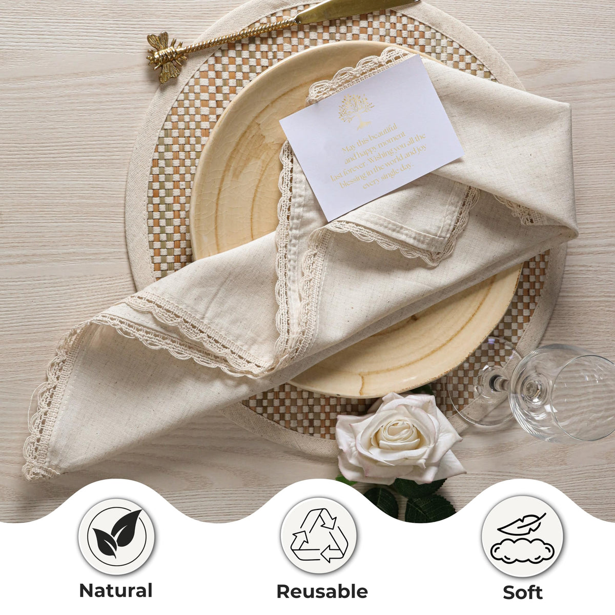 Ramanta Home napkins are machine washable, making care simple.