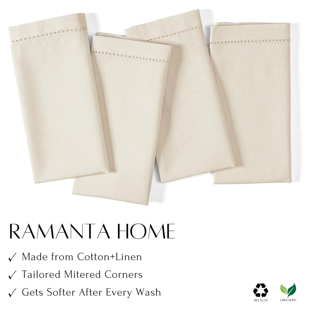 Ramanta Home natural flax-cotton napkin offering durable daily use