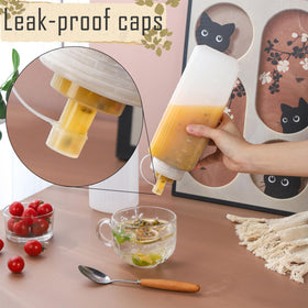 RAMFIYN 2 Pack mayo bottles with large mouth for effortless topping and dipping.