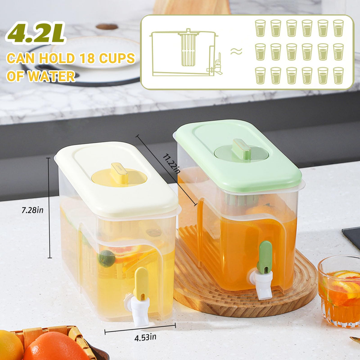 RAMFIYN iced tea pitcher fits compact fridges, saving space while delivering flavor.