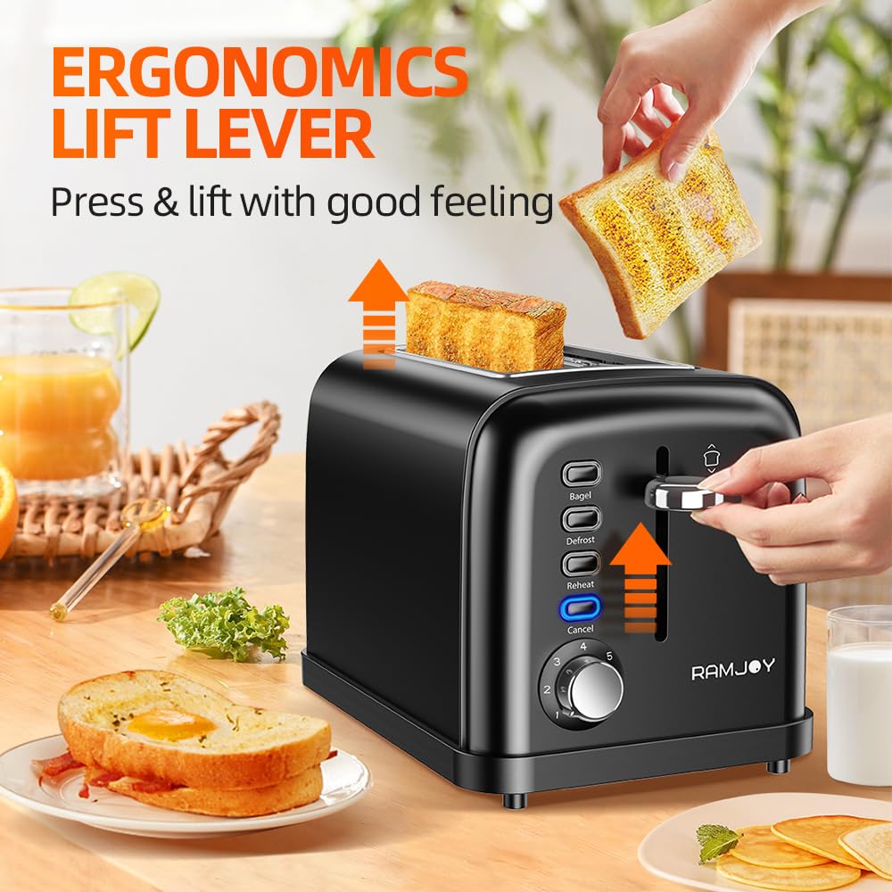 RAMJOY Toaster under-base cord storage shot hides cables for tidy counters