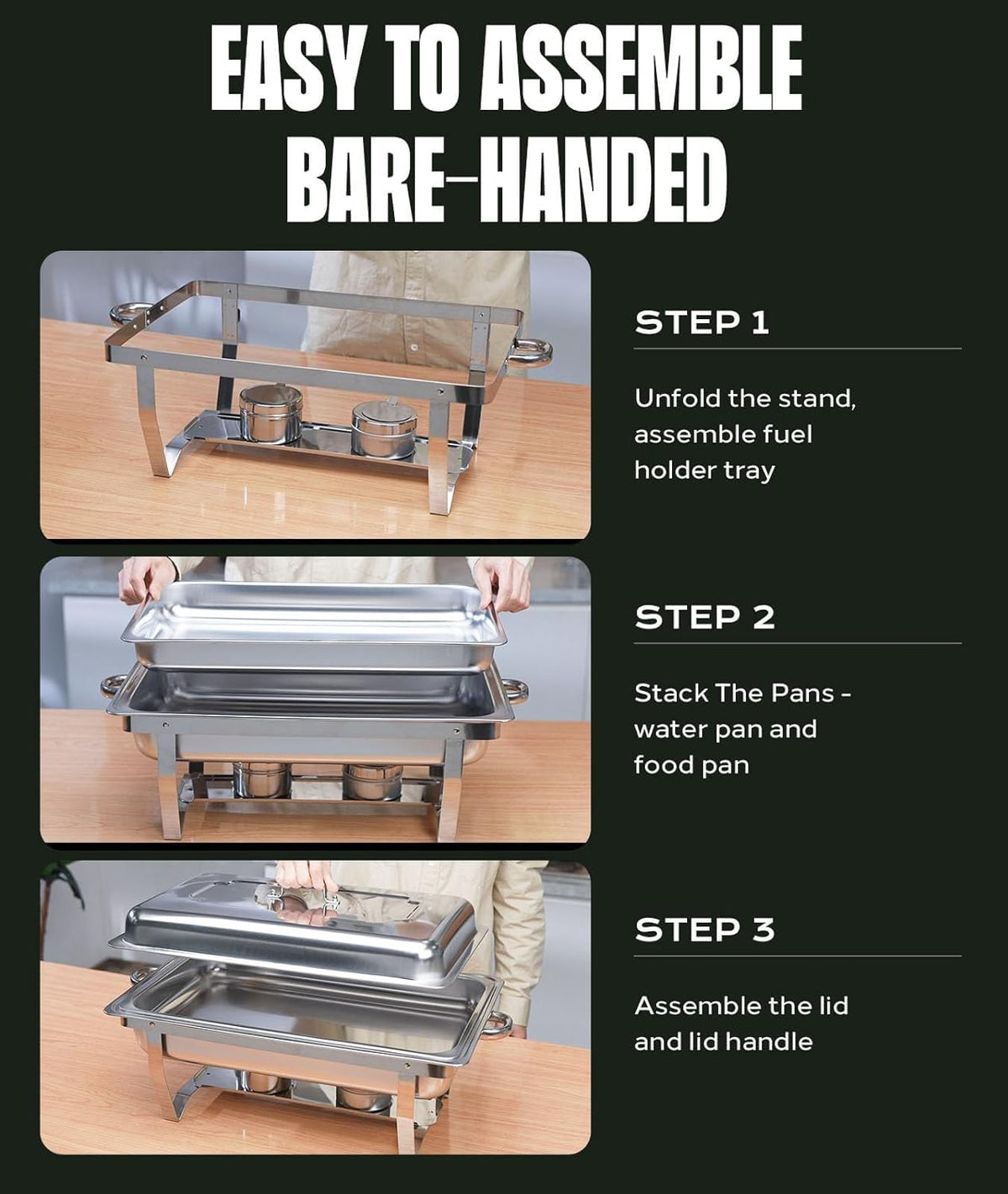 RAMVIC chafing dishes 4-pack ideal for catering and events.