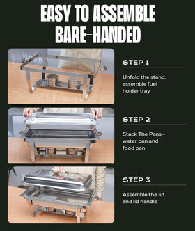 RAMVIC chafing dishes 4-pack ideal for catering and events.