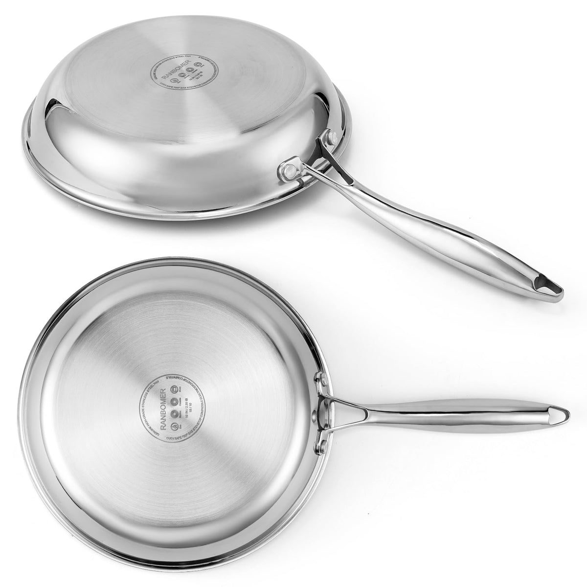 Ranbomer pan frying essentials image showing even heat for frying.