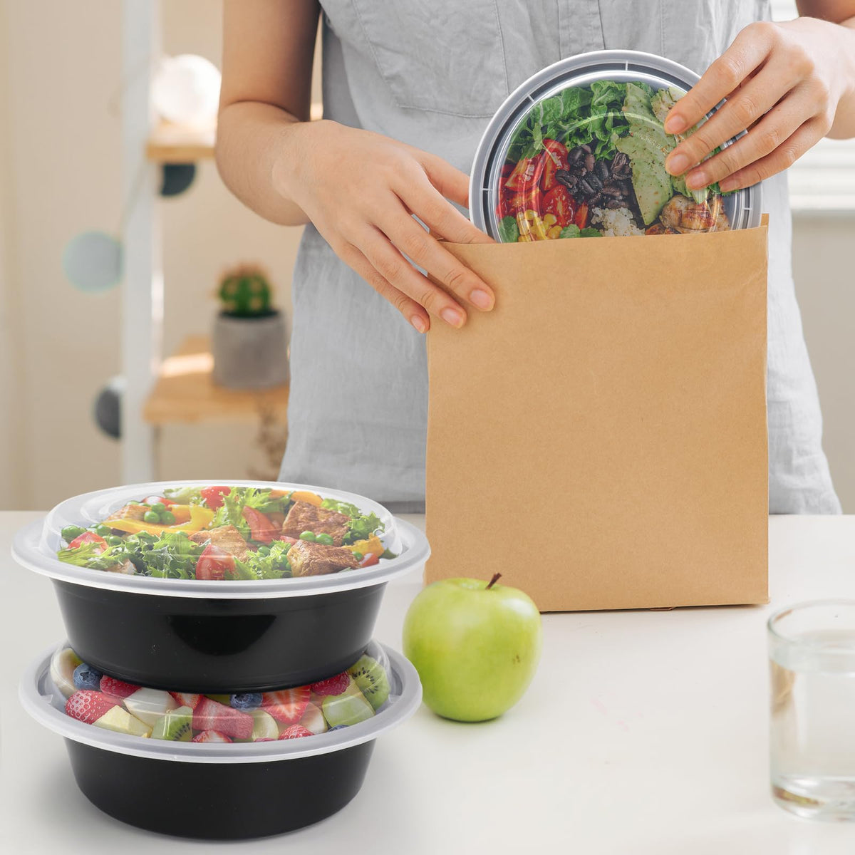 RANLITTLE BPA-free 32oz bowls for safe storage and reuse.