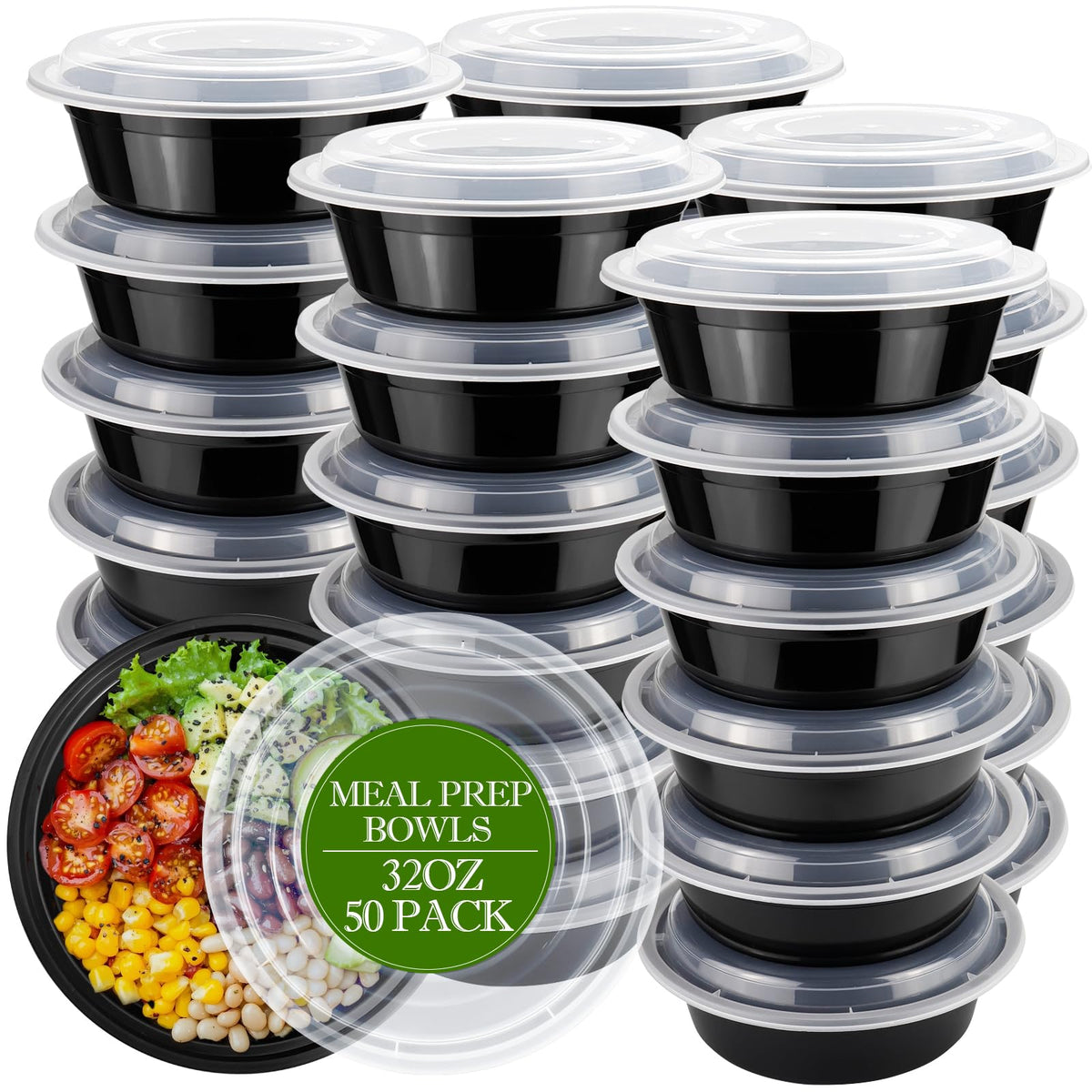 RANLITTLE 32oz meal prep bowl with lid for weekly planning and portion control.