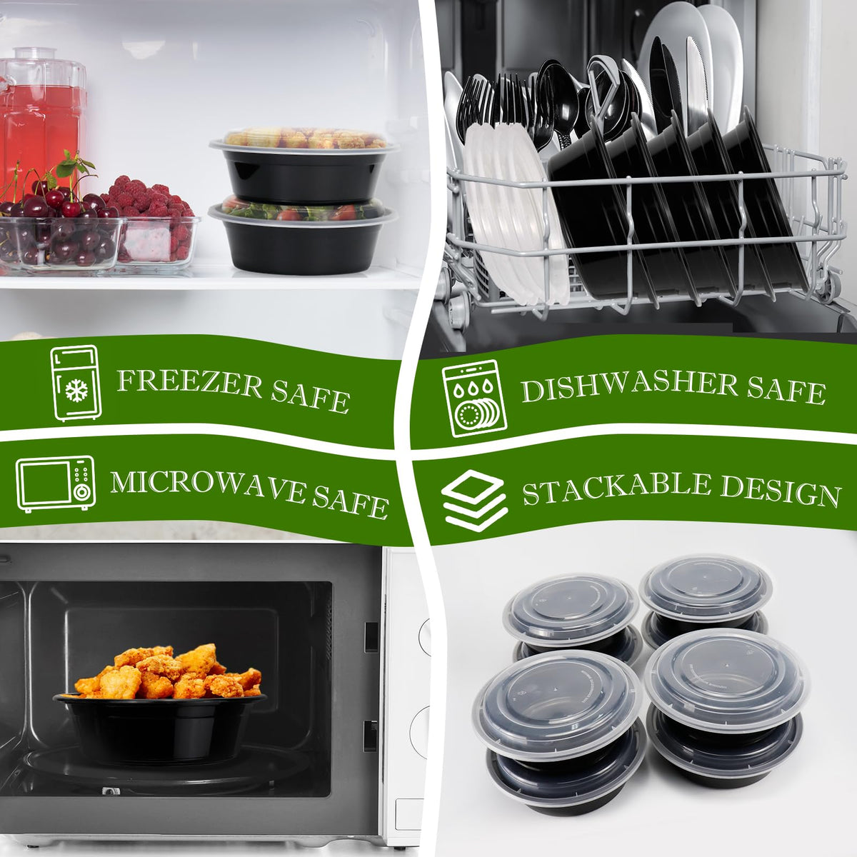 RANLITTLE stackable design saves fridge and cabinet space.