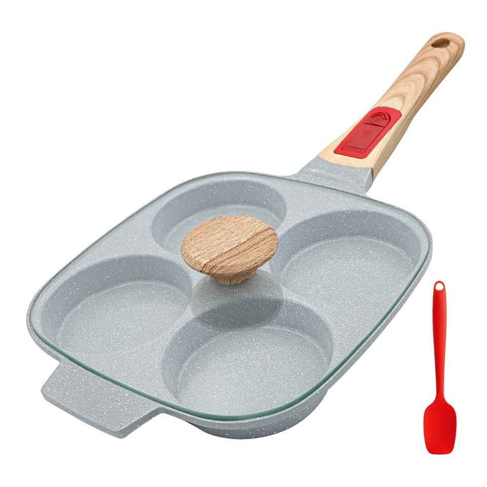 RANX INGST ceramic egg pan blue front view shows a durable nonstick surface for easy eggs