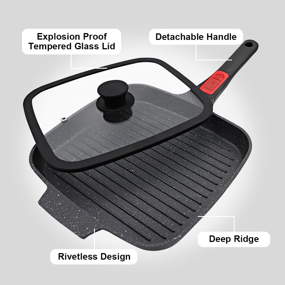 RANX INGST griddle pan detachable handle for safe storage