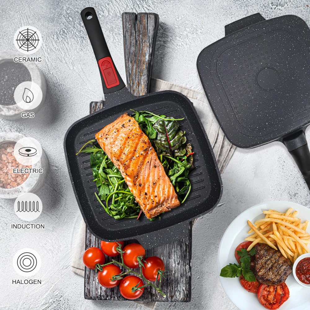 RANX INGST griddle pan concave-convex texture for grill marks