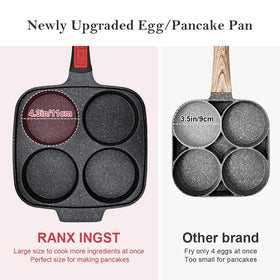 RANX INGST nonstick omelette skillet offers effortless flipping with minimal oil.